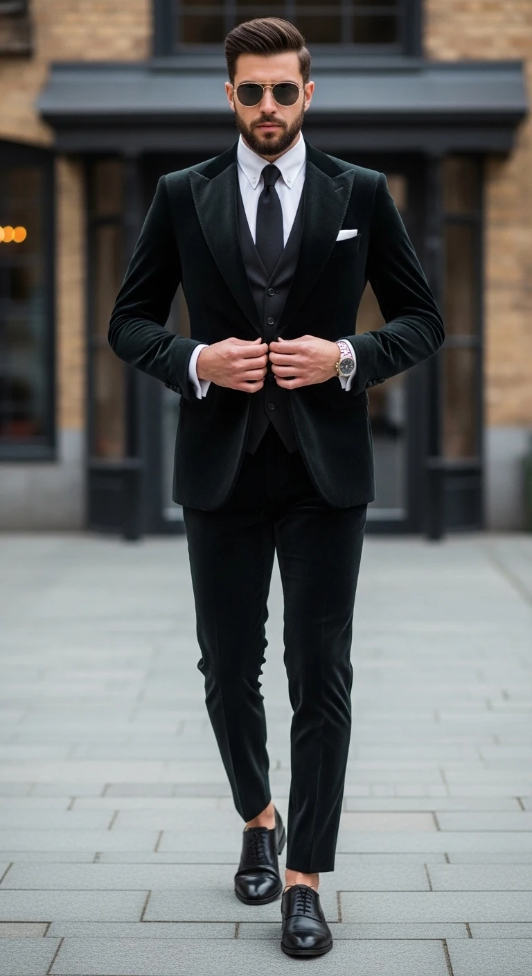 13 Men in Suits Looks That Always Impress 17 Velvet Suit for Luxurious Evening Style