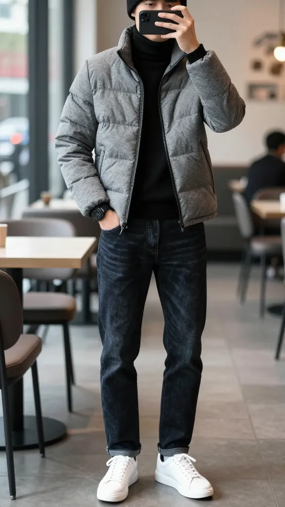 Men Jacket: 13 Sharp Fits You’ll Wear All Season 14 Heather Grey Puffer Jacket For Sporty-Chic Comfort