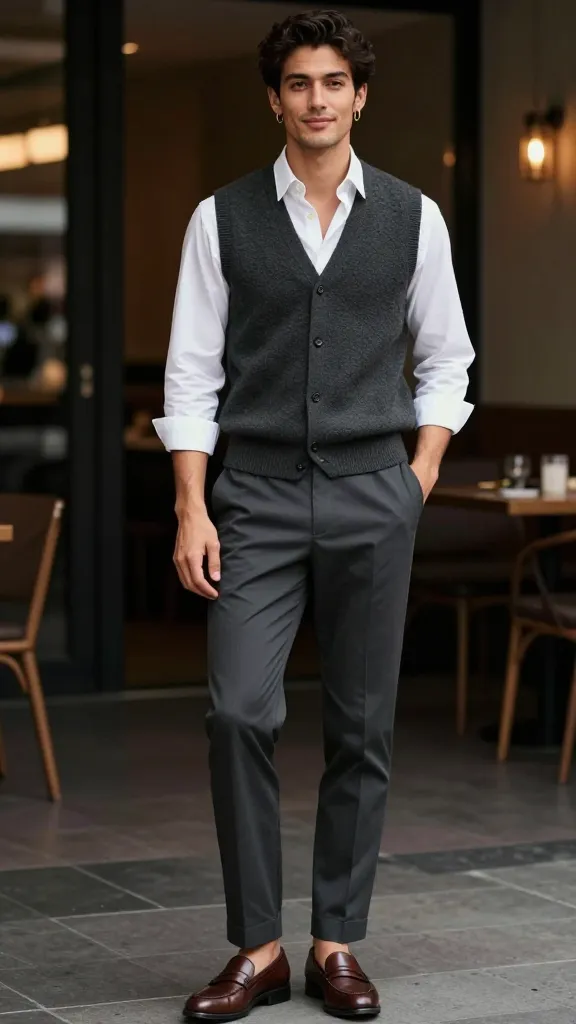 12 Men Ear Piercing: The Look book You Need Now 6 Crisp Button-Down + Layered Neckline Interest