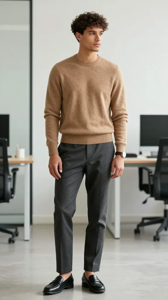 Men Haircut Curly Hair: Top 10 Styles for Big Curls 4 Curly Crop, Clean Crewneck & Tailored Trousers: Sharp Yet Playful