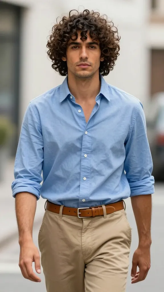 Men Haircut Curly Hair: Top 10 Styles for Big Curls 7 The Curl-Tamed Fringe with Smart-Casual Ease