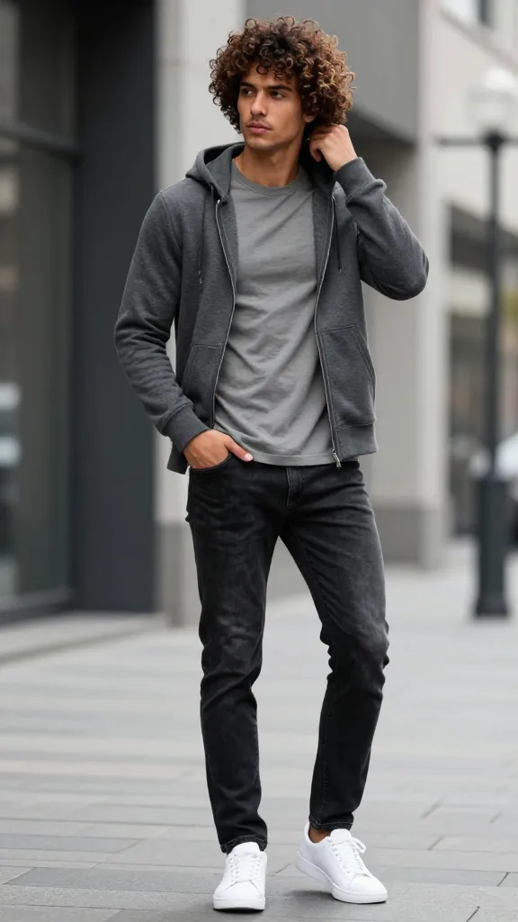 Men Haircut Curly Hair: Top 10 Styles for Big Curls 11 Curly Hair, Clean-Line Hoodie Layering