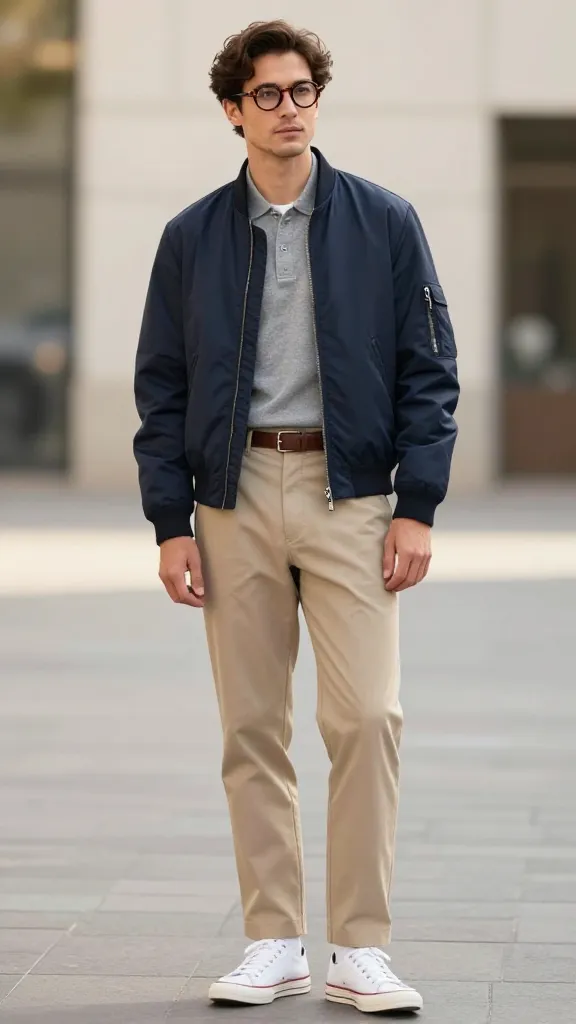 9 Men’s Glasses Trends That Instantly Elevate Your Look 4 Tortoiseshell Round Frames + Navy Bomber