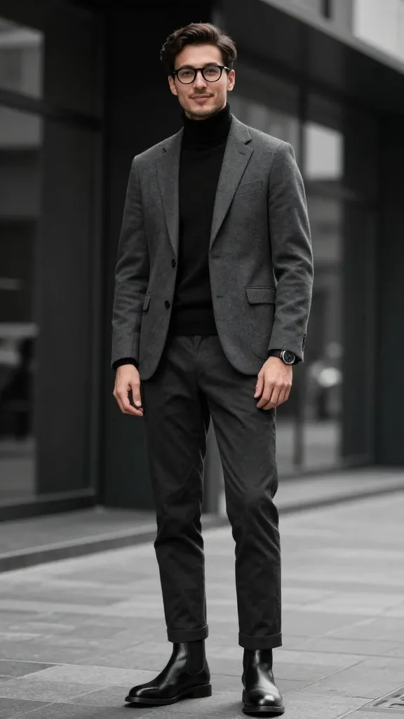 9 Men’s Glasses Trends That Instantly Elevate Your Look 9 Rimless / Slim Black Frames + Tailored Turtleneck