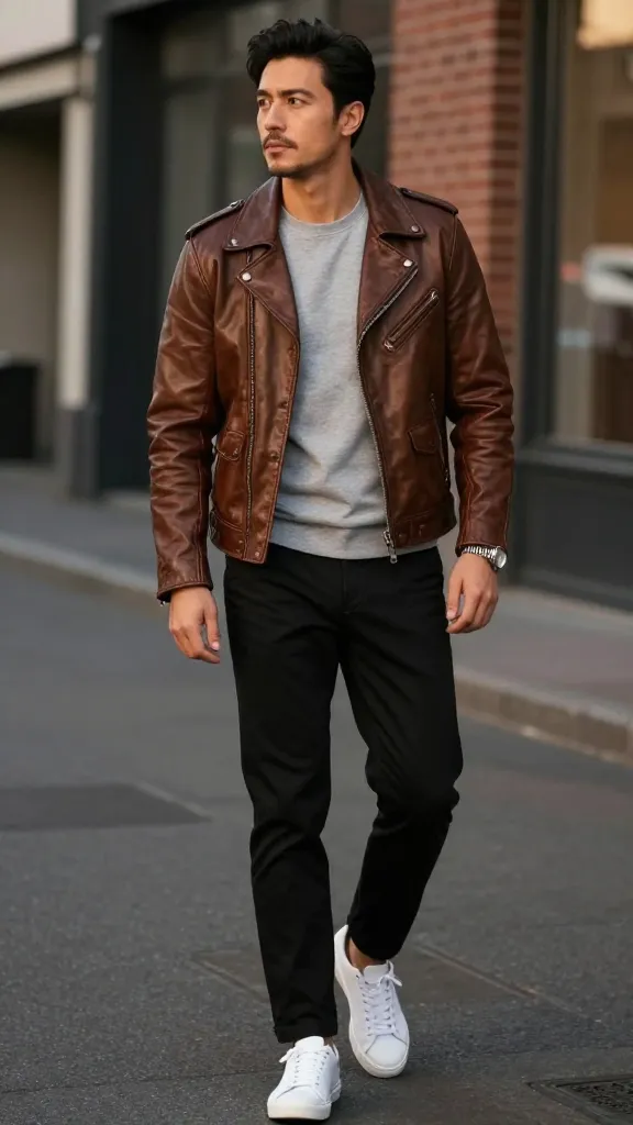 Men Valentines Gifts: 10 Chic Gear He’ll Love 11 Smart Casual Winner: Brown Leather Jacket Edition