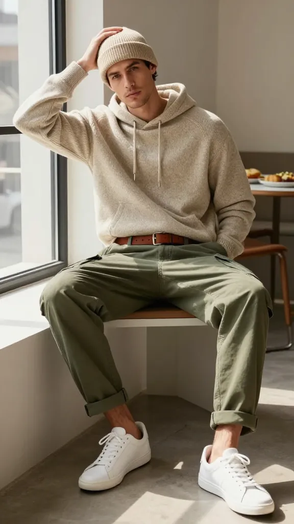 Men Valentines Gifts: 10 Chic Gear He’ll Love 12 Weekend Warrior: Relaxed Fit Knit + Cargo Pants