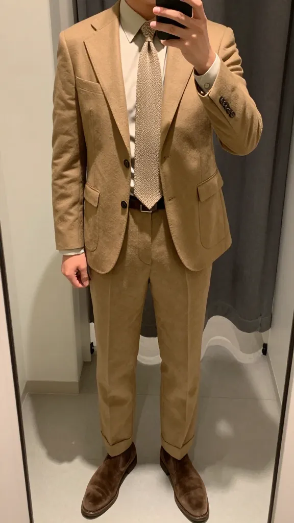 Want to Look Instantly More Sophisticated? Try These Men Formal Outfit Ideas 6 Tan Wool Suit for Day-to-Evening Transition