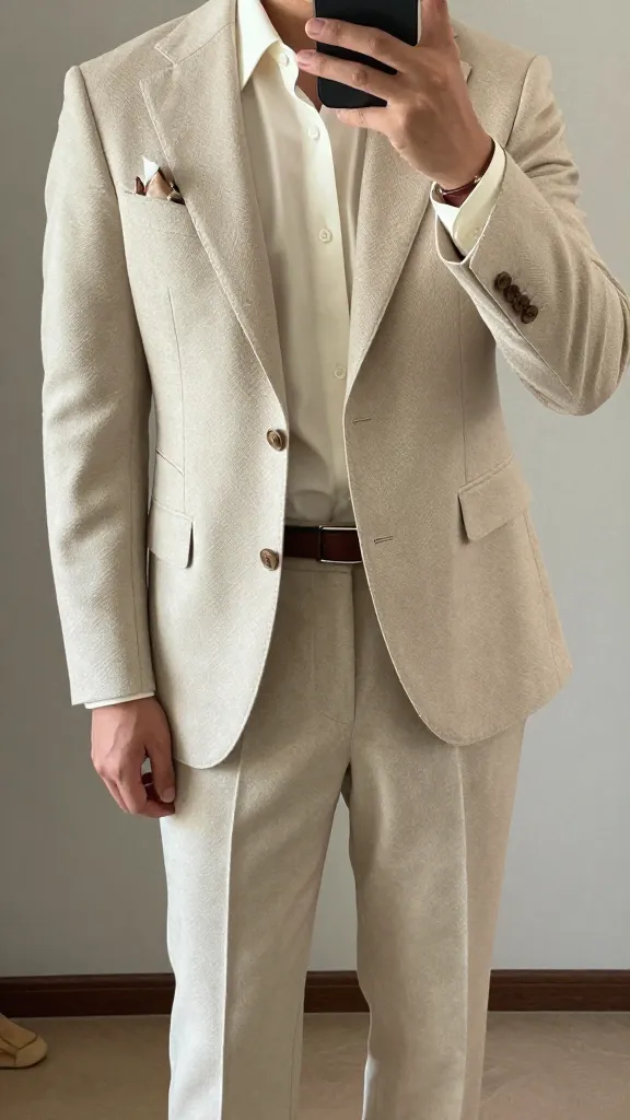 Want to Look Instantly More Sophisticated? Try These Men Formal Outfit Ideas 12 The Cream/Beige Suit: Light, Fresh, and Polished