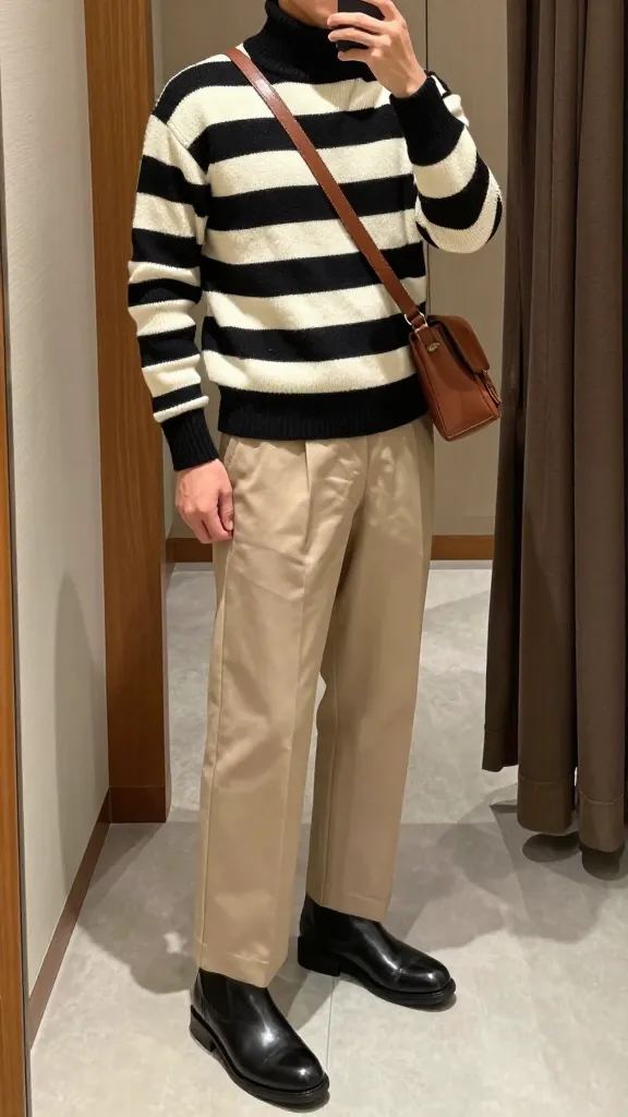 Are These Men 70s Outfits Making a Comeback? 5 Bold Stripe Turtleneck and Wide-Leg Trouser Duo That Waltzes Into Modern Comfort