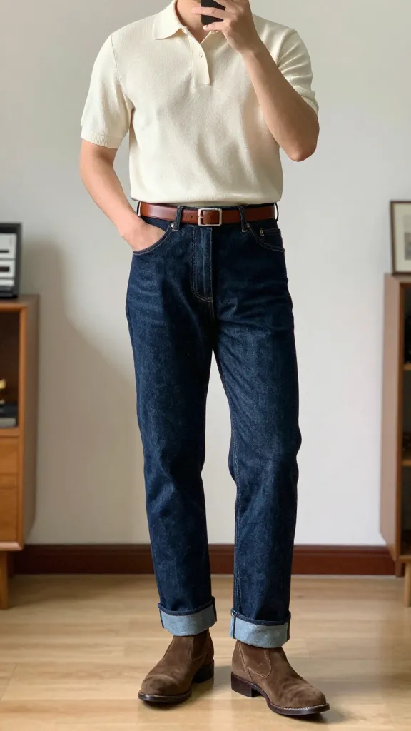 Are These Men 70s Outfits Making a Comeback? 6 Cream Knit Polo and Denim Combo That Feels Effortlessly Vintage