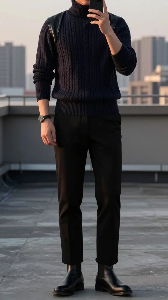 Are These Men 70s Outfits Making a Comeback? 12 Cable-Knit Turtleneck and Leather-Trim Jumpsuit-Inspired Look