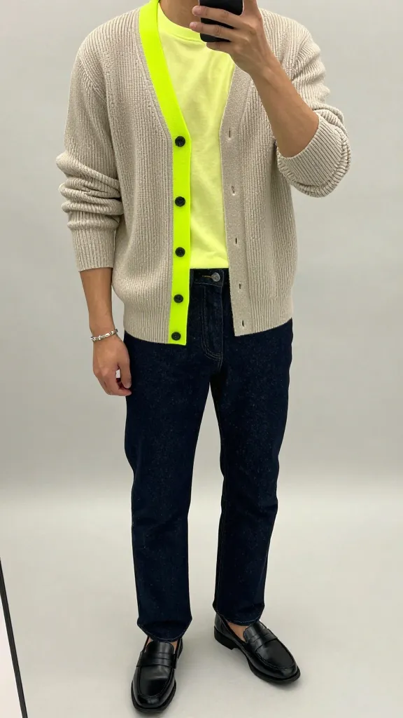 Are These Men 70s Outfits Making a Comeback? 14 Neon-Accent Knit and Dark Denim