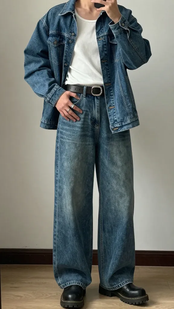 Men 90s Fashion: 12 Retro Reboot for Modern Style 9 Baggy Denim with Tank & Boots
