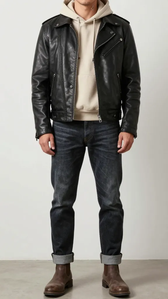 Streetwear Men Style: 7 Fresh, Wearable Outfits That Turn Heads 8 Vintage-Inspired Strut: Leather Jacket, Neutral Hoodie, And Dark Denim
