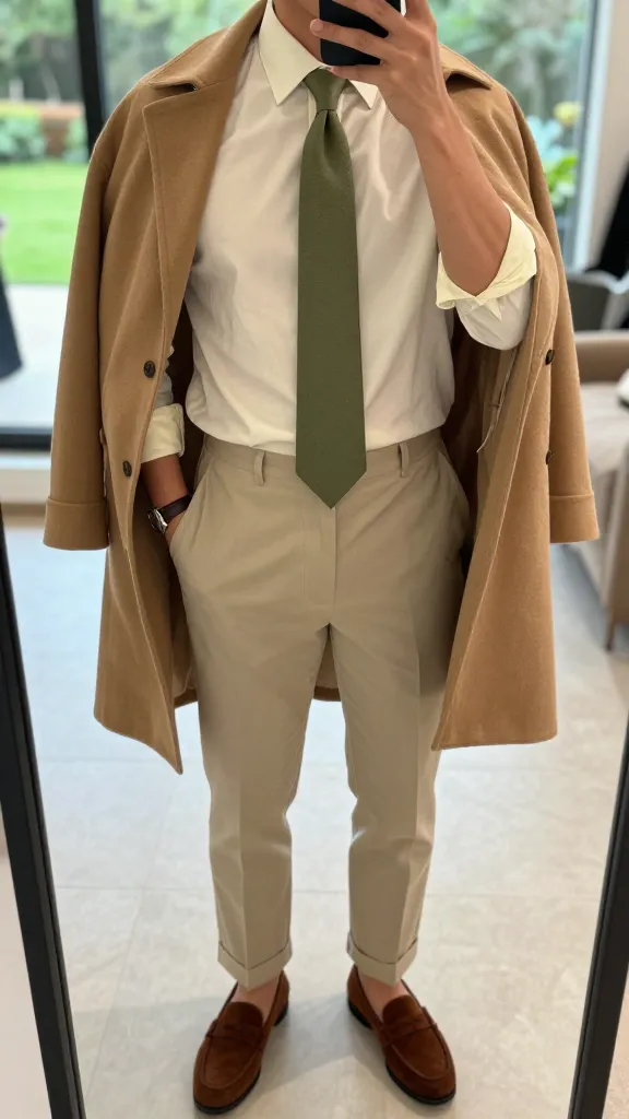 8 Men’s Shirt and Tie Combos Ideas That Elevate Your Style 8 Earthy Elevation: Cream Shirt + Olive Tie