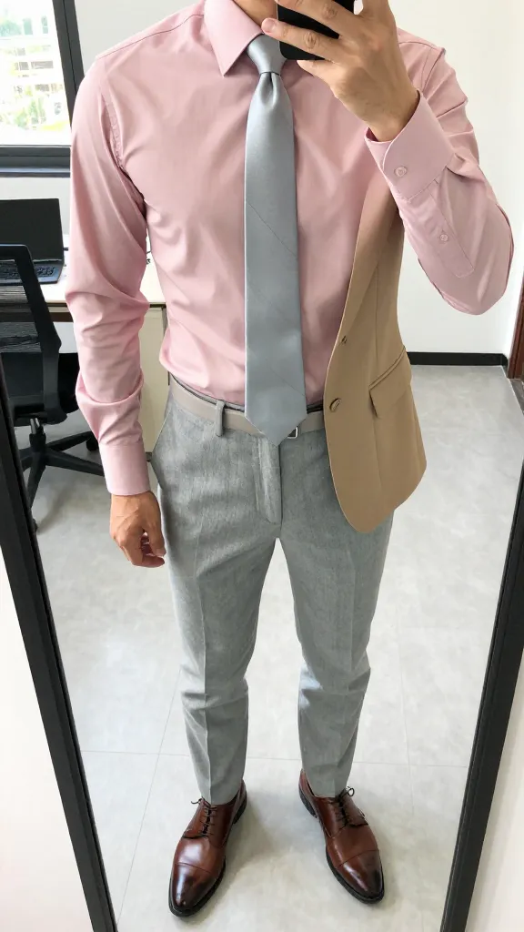 8 Men’s Shirt and Tie Combos Ideas That Elevate Your Style 10 Soft Neutrals: Pale Pink Shirt + Grey Tie