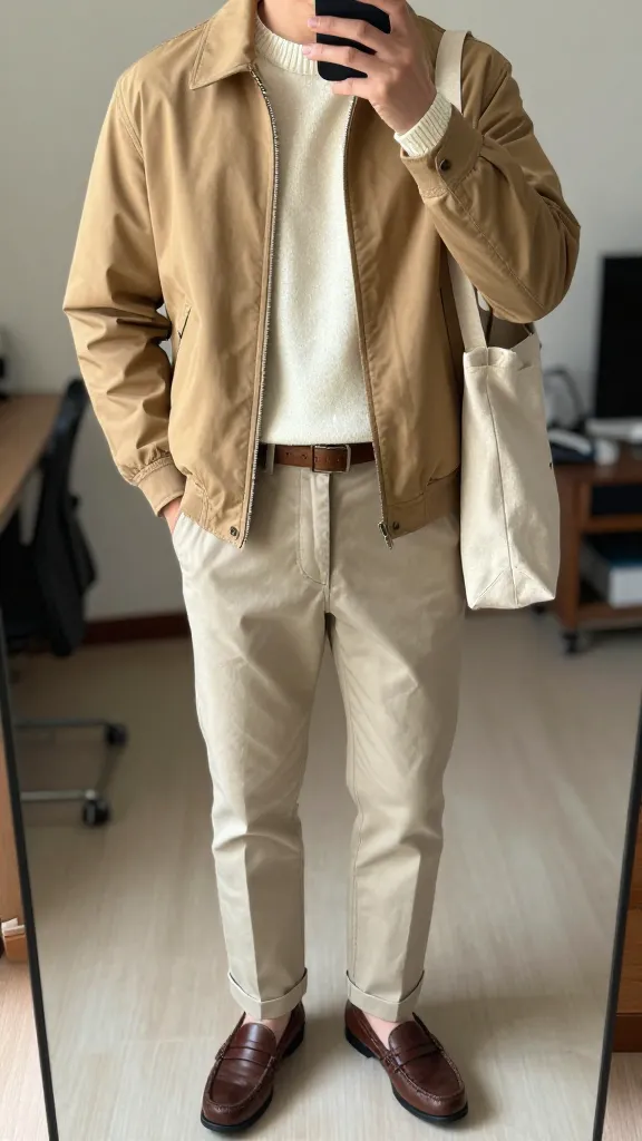 Men’s Casual Fall Outfits: 13 Cozy Nordic Looks for Weekend Elevation 9 Tan and Cream Layered Crispness