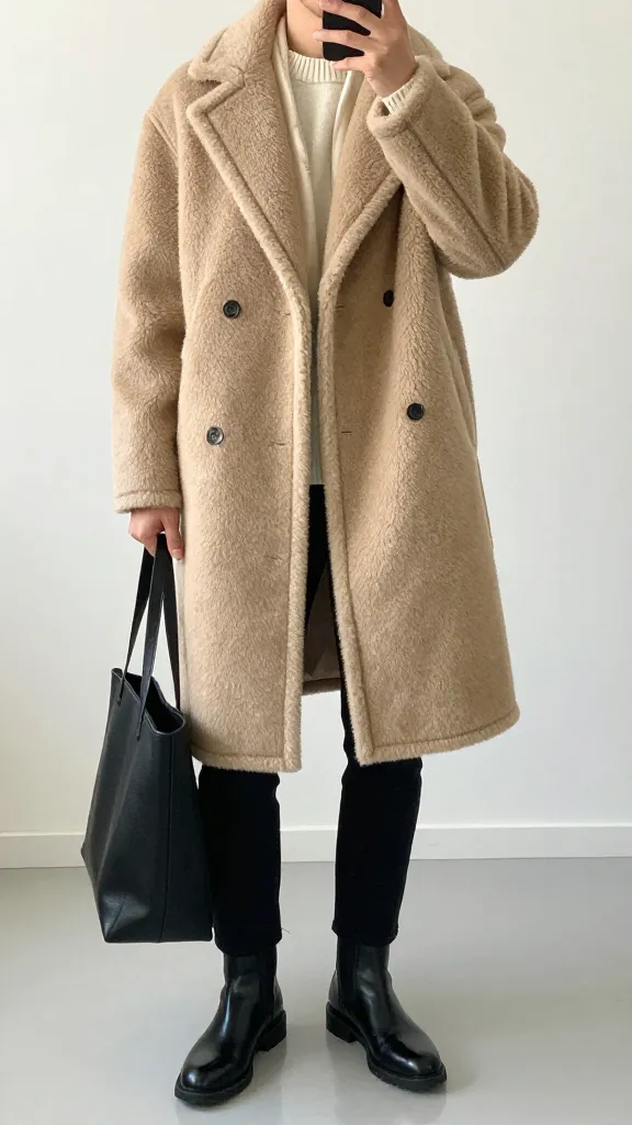 Fall Men’s Coats: 12 Top Picks for Chic Warmth 8 Dual-Texture Teddy Coat for Cozy-City Glam