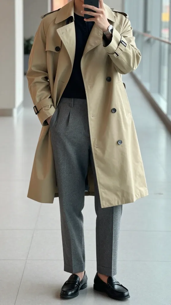 Fall Men’s Coats: 12 Top Picks for Chic Warmth 9 Lightweight Trench with a City-Smart Edge