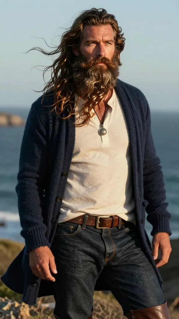 13 Viking Beard Styles That Define Bold Hairstyles 6 Longship Lush: Waist-Length Waxed Waves