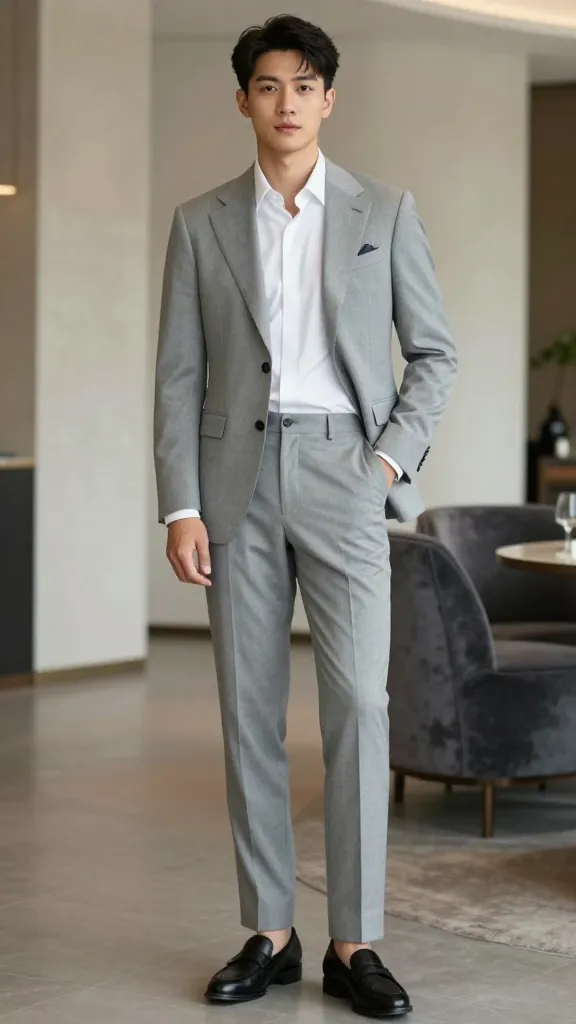 Men’s Summer Wedding Guest Attire: 8 Styles You’ll Actually Want to Wear 6 Light Gray Charcoal Separator: Modern Minimalist Suit That Moves You
