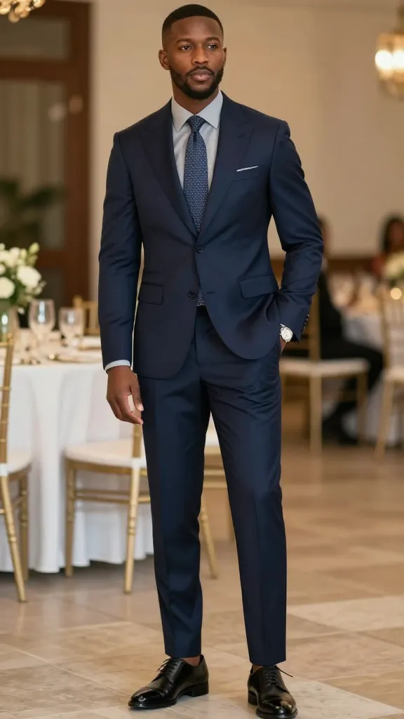 7 Wedding Guest Outfits Black Men: Sharply Styled 4 Classic Midnight Suit With a Modern Twist