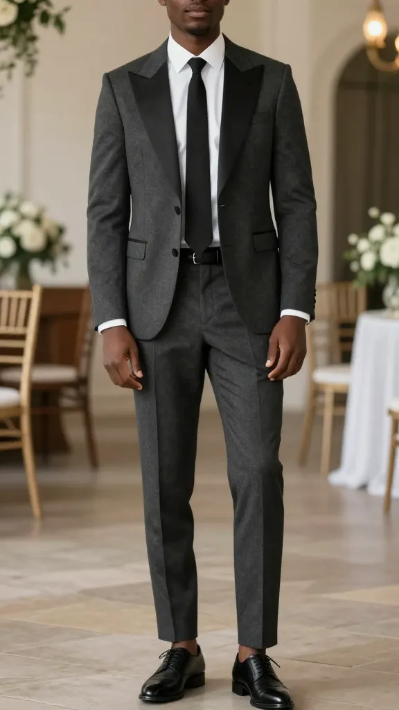 13 Wedding Attire Black Men: Sharp Guest Looks 3 Classic Charcoal Suit With A Modern Twist