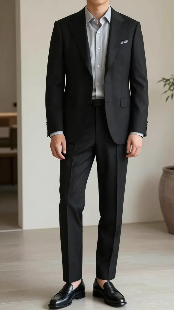 Semi-Formal Men’s Wedding Attires: 12 Sharp, Effortless Looks 13 Black Narrow-Wale Suit With Atoned-Down Accessories