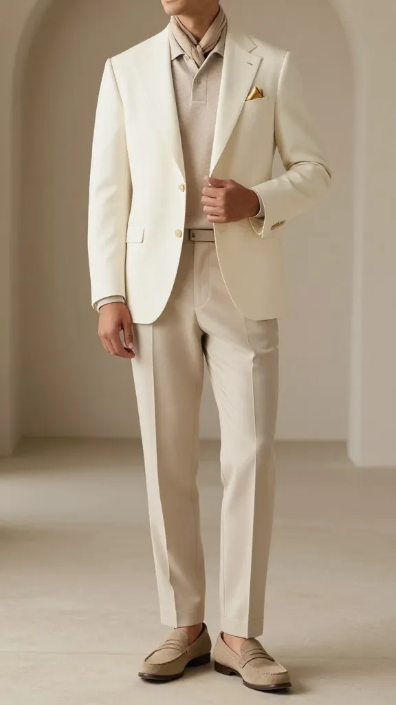 Semi-Formal Men’s Wedding Attires: 12 Sharp, Effortless Looks 15 Cream-Neutral Ensemble With A Soft Palette and Smart Layering