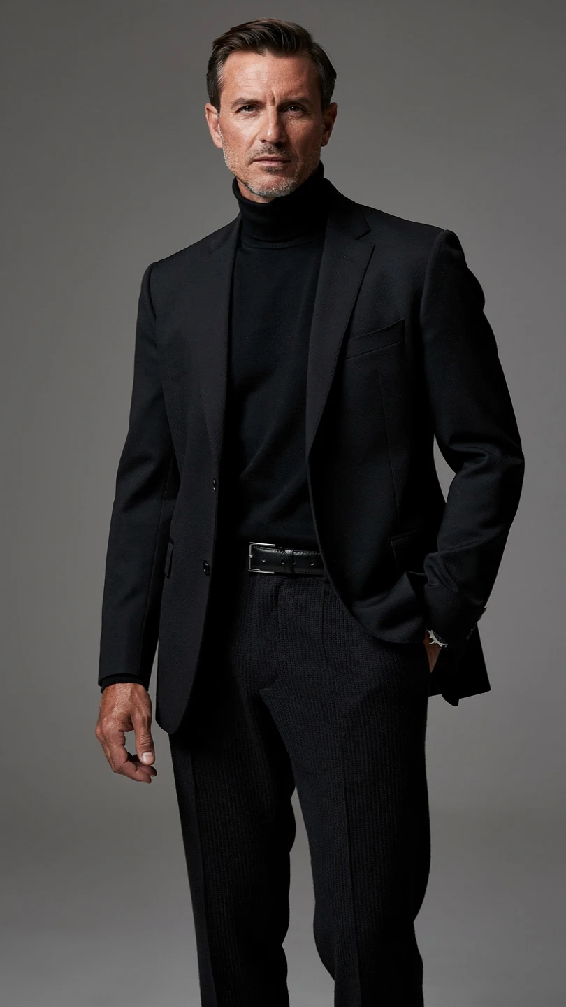 11 Men 40th Birthday Ideas: Style Wins Await 12 Minimalist Monochrome: All-Black Ensemble With Subtle Texture
