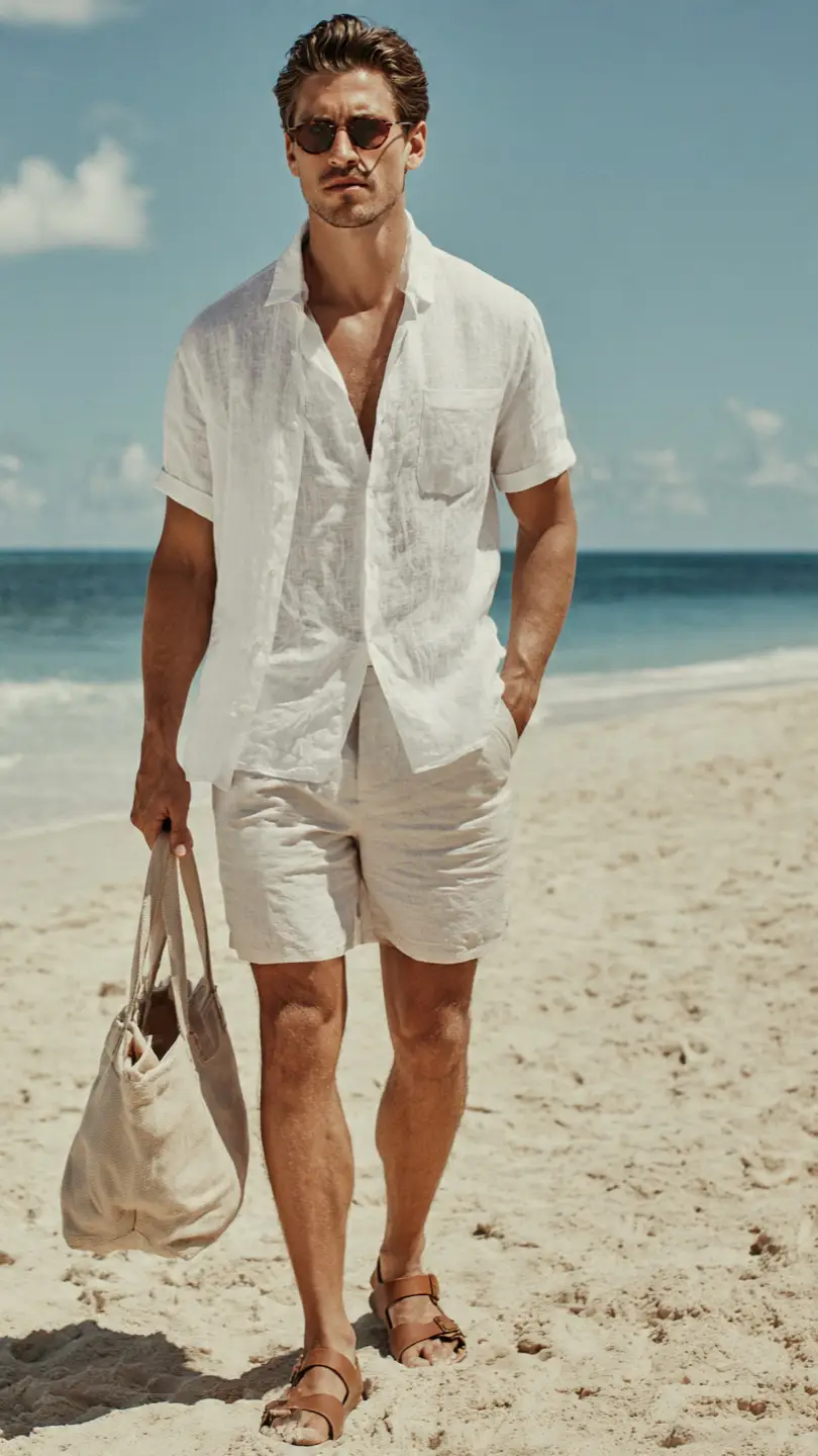Easy Men’s Summer Outfits for Every Occasion 11 Beach-to-Bar Transition