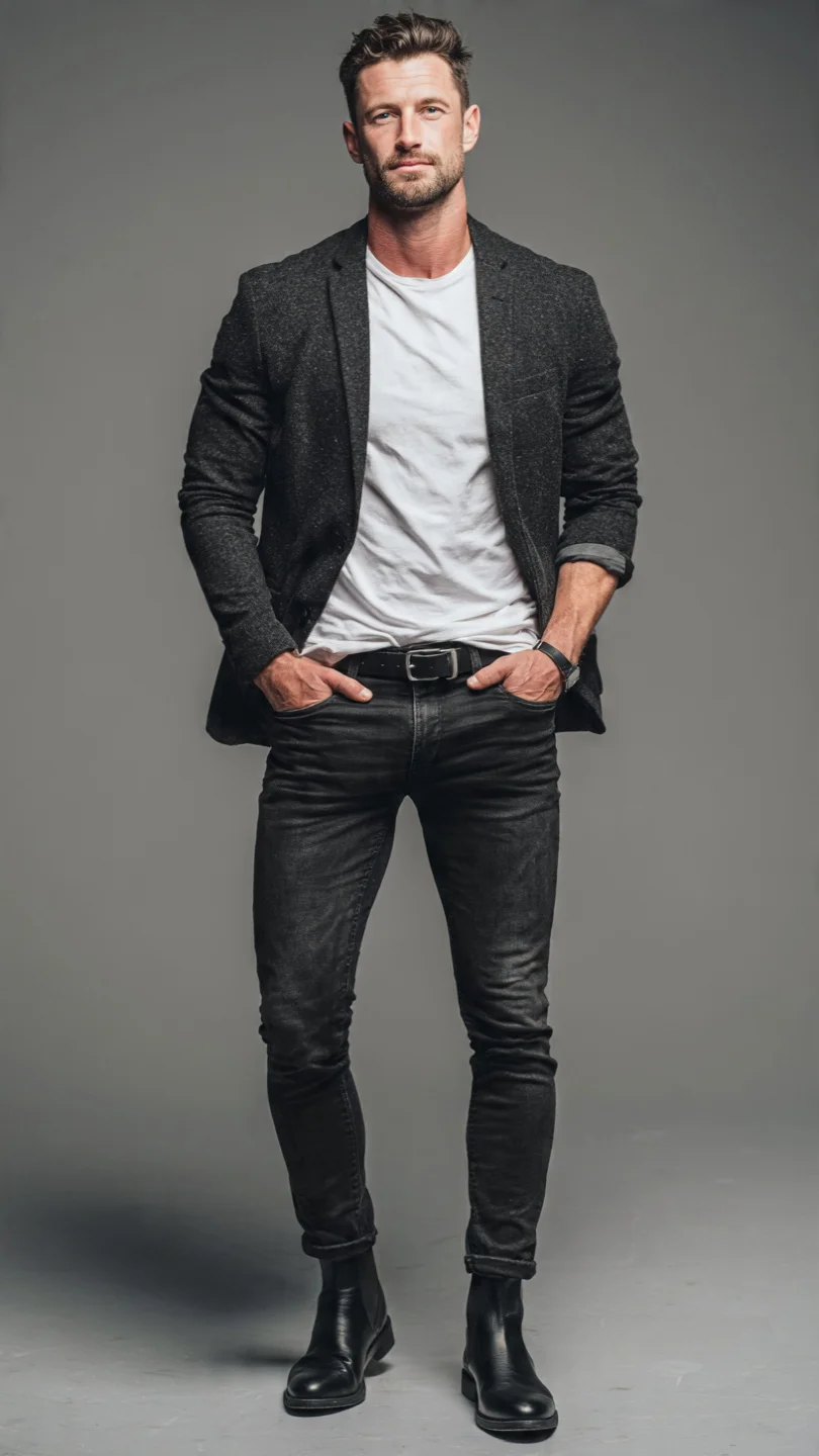 Men's 30th Birthday Outfits That Actually Do the Moment Justice 3 Blazer + Dark Denim