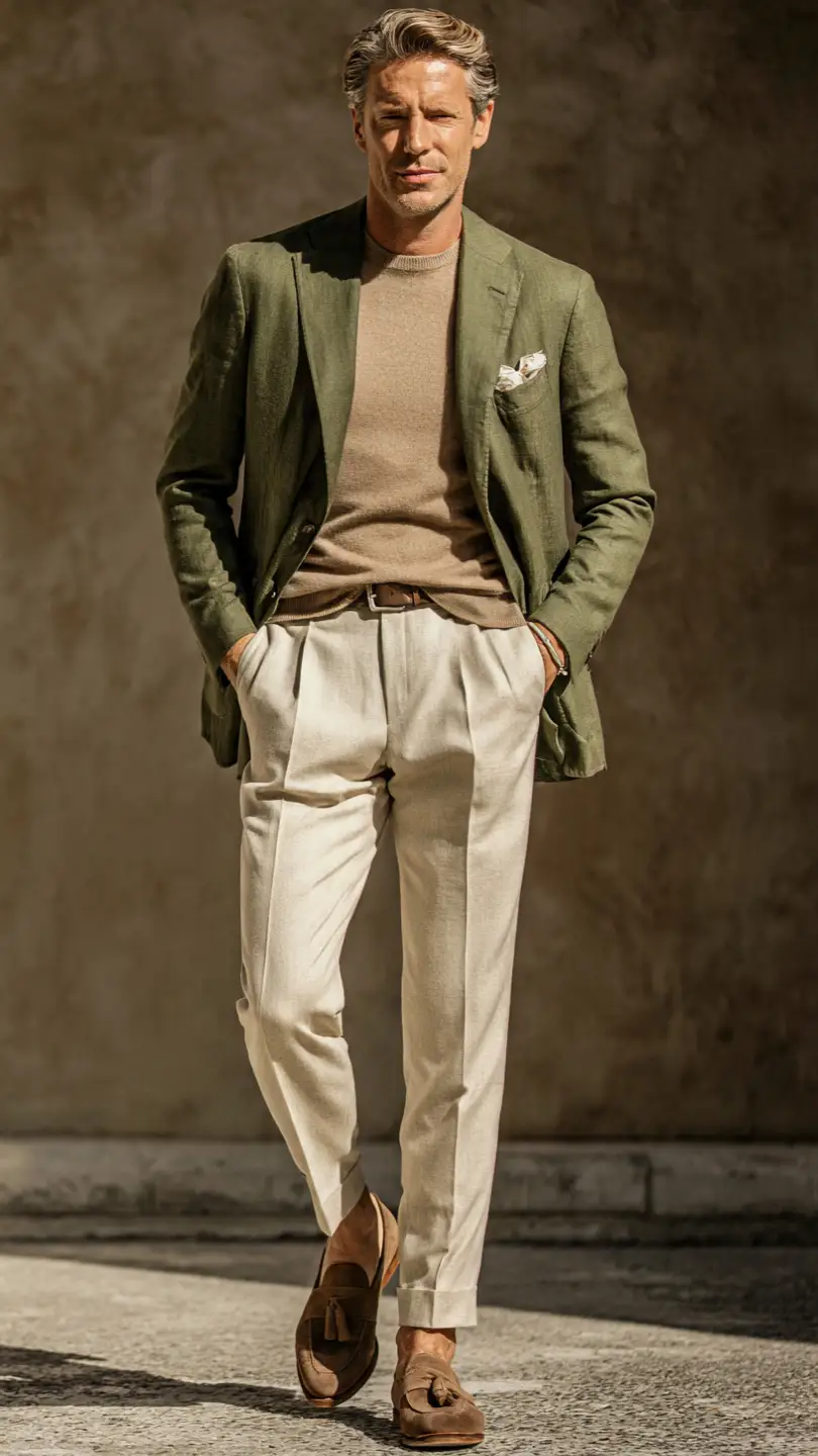 Men 50th Birthday Looks Worth Celebrating 5 Casual-Dressy Blend The Cashmere Crew Cardi Moment