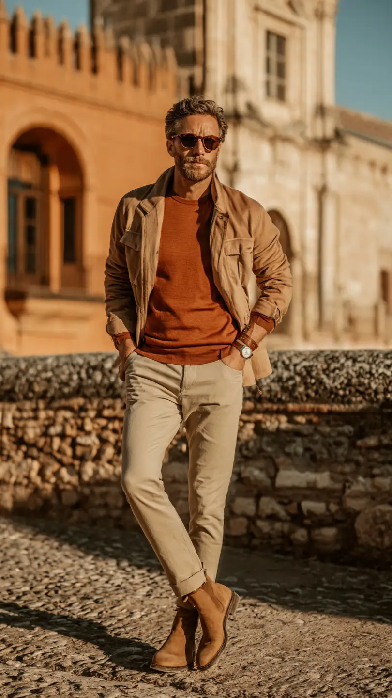 Spain Outfits for Men for a Sharp European Look 16 Earth Tone Layers — The Alhambra Edit