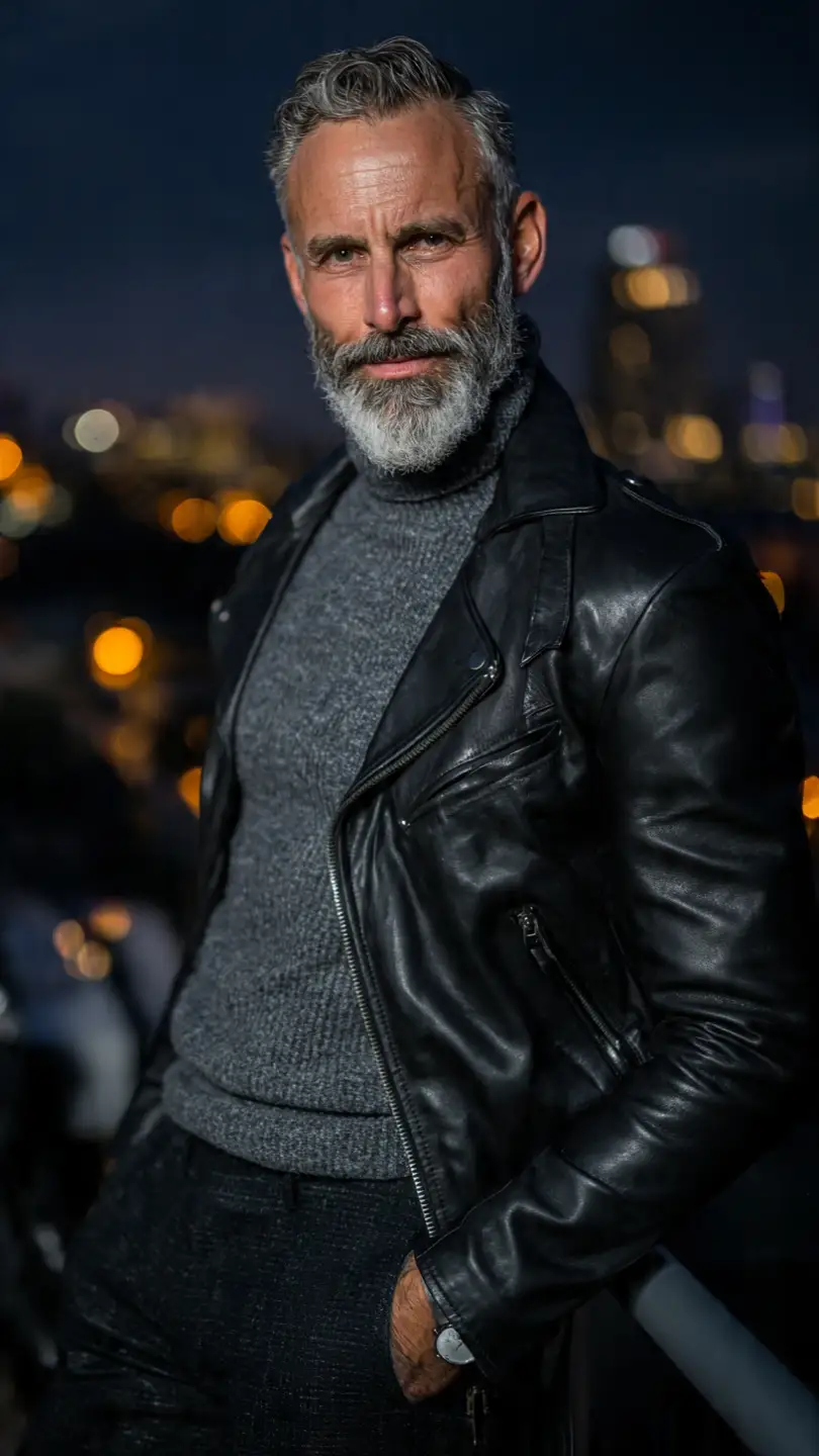 Men 50th Birthday Looks Worth Celebrating 4 Leather Lux: Rock & Refined Evening Ensemble