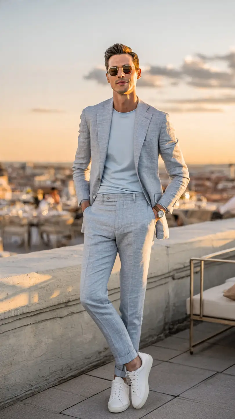 Spain Outfits for Men for a Sharp European Look 7 Relaxed Suit in Linen — The Madrid Move