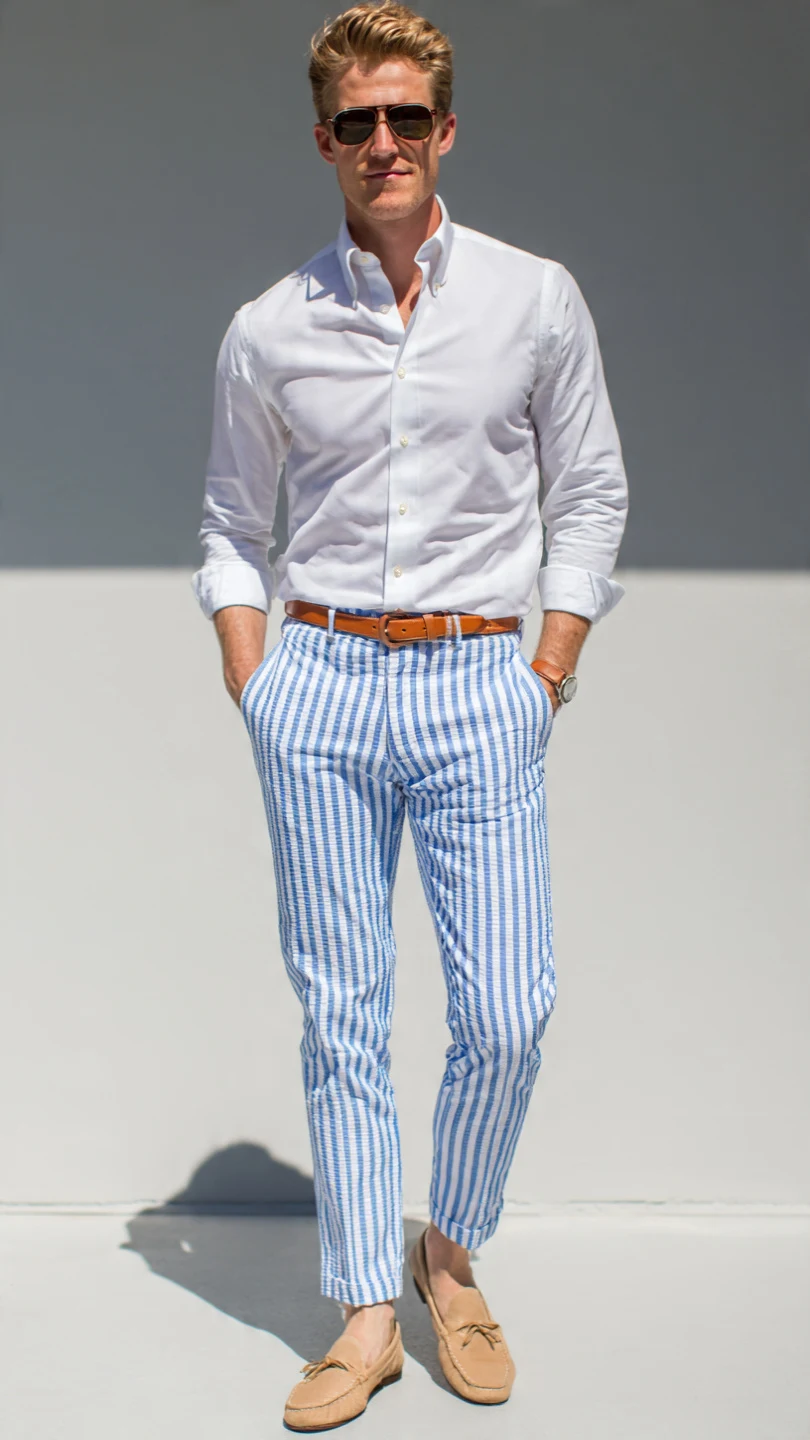 Men’s Summer Pants: 10 Cool & Comfortable Picks 9 Seersucker Trousers