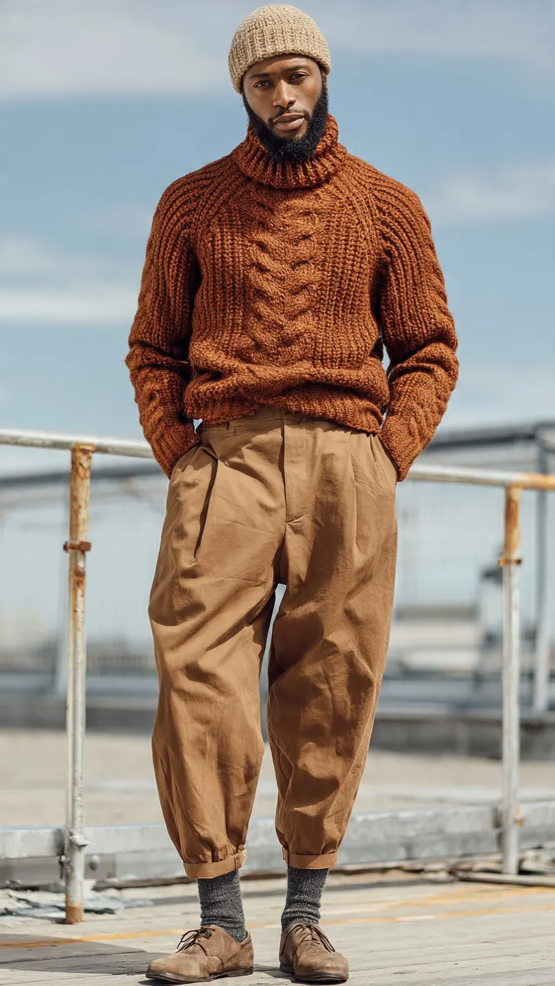 Brown Shirts Outfit: Effortless Style Secrets 9 Textured Knit + Tailored Trousers For A Game-Changing Day-Night Look