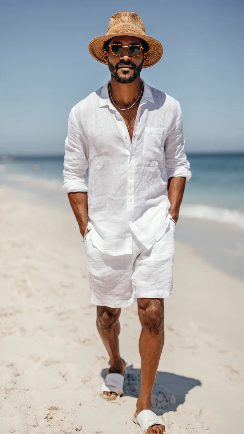 Men Summer Beach Outfits That Beat the Heat 5 The All-White Beach Day