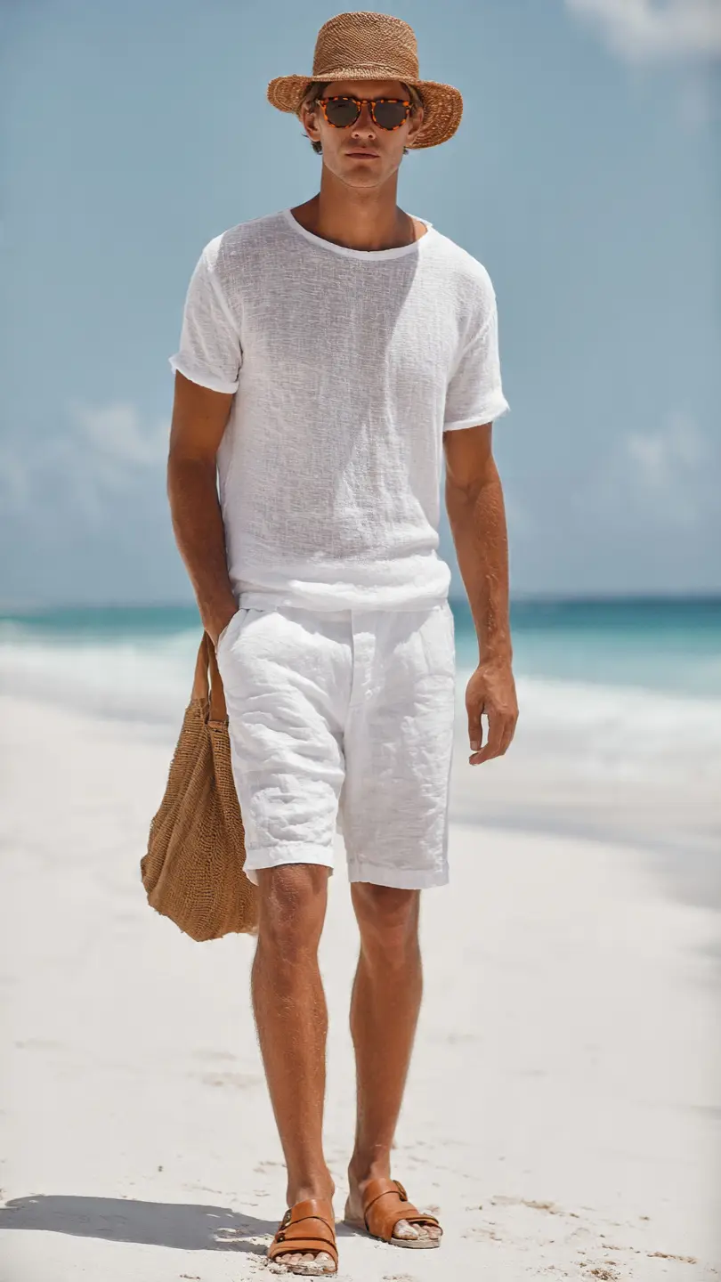 Summer Beach Outfits for a Stylish Getaway 7 The All-White Beach Outfit — High Risk, High Reward