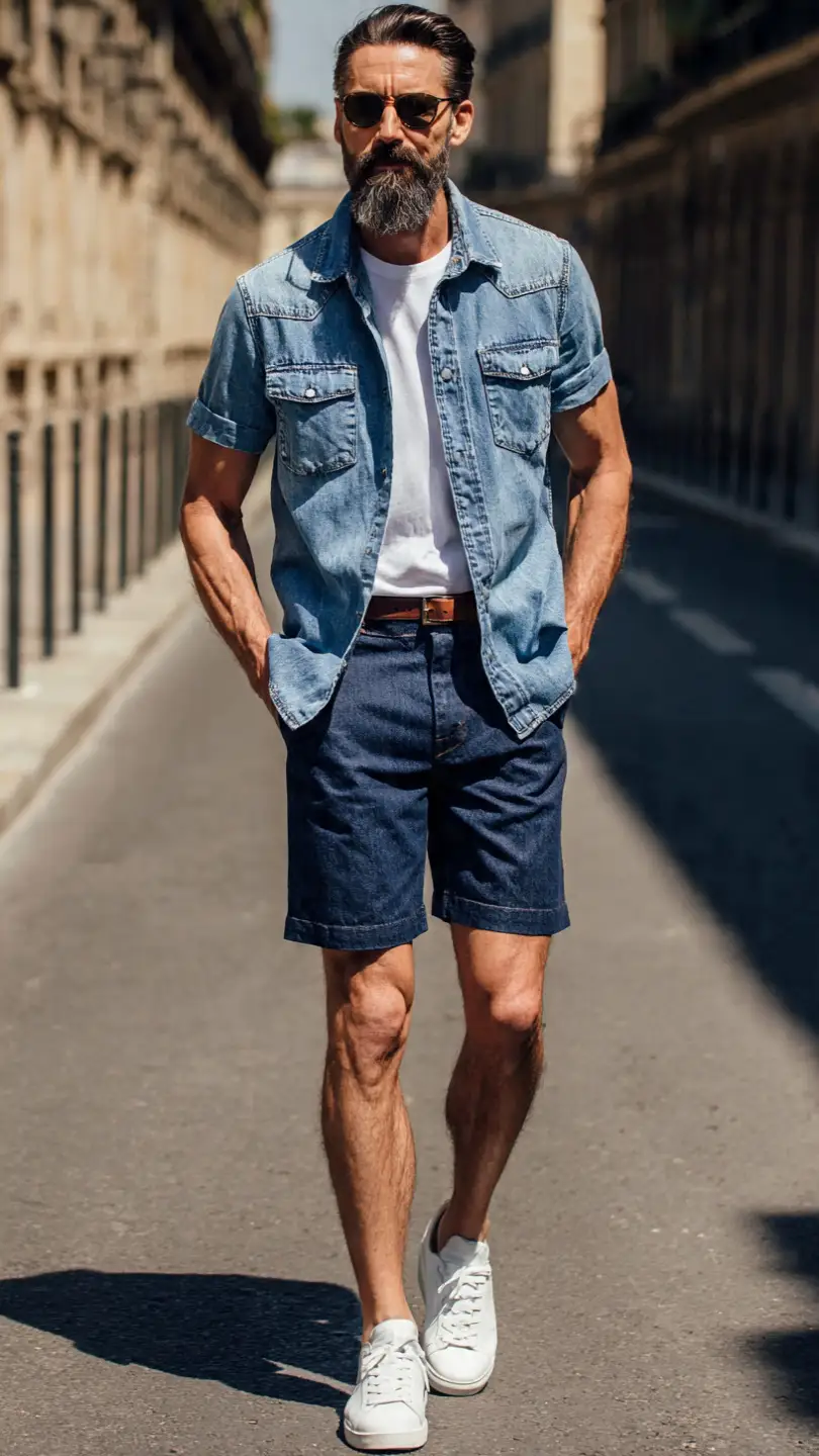 Men Summer Streetwear Ideas for an Effortlessly Cool Look 11 The Denim-on-Denim