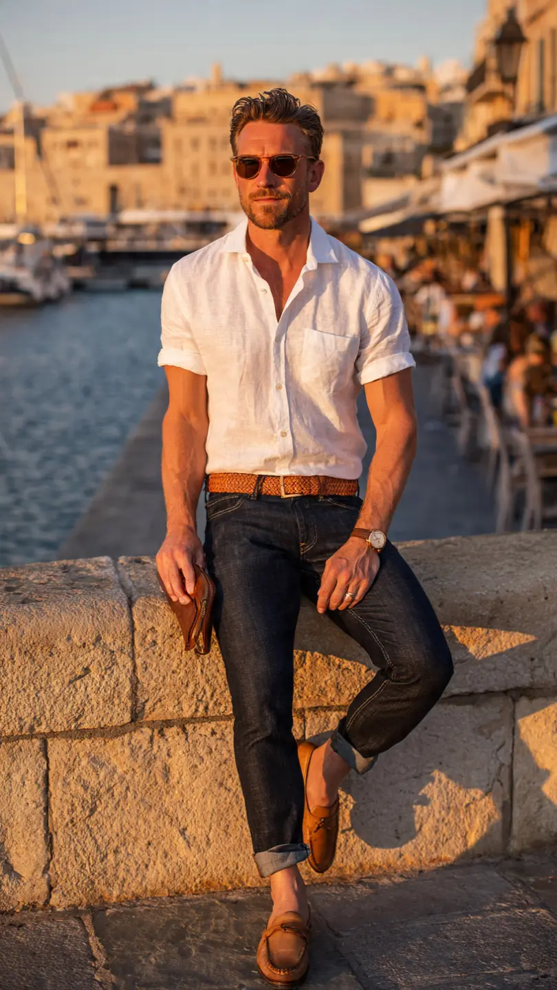 Cruise Outfits for Men: From Deck to Dinner 9 The Dinner in Port — Local Restaurant Ready