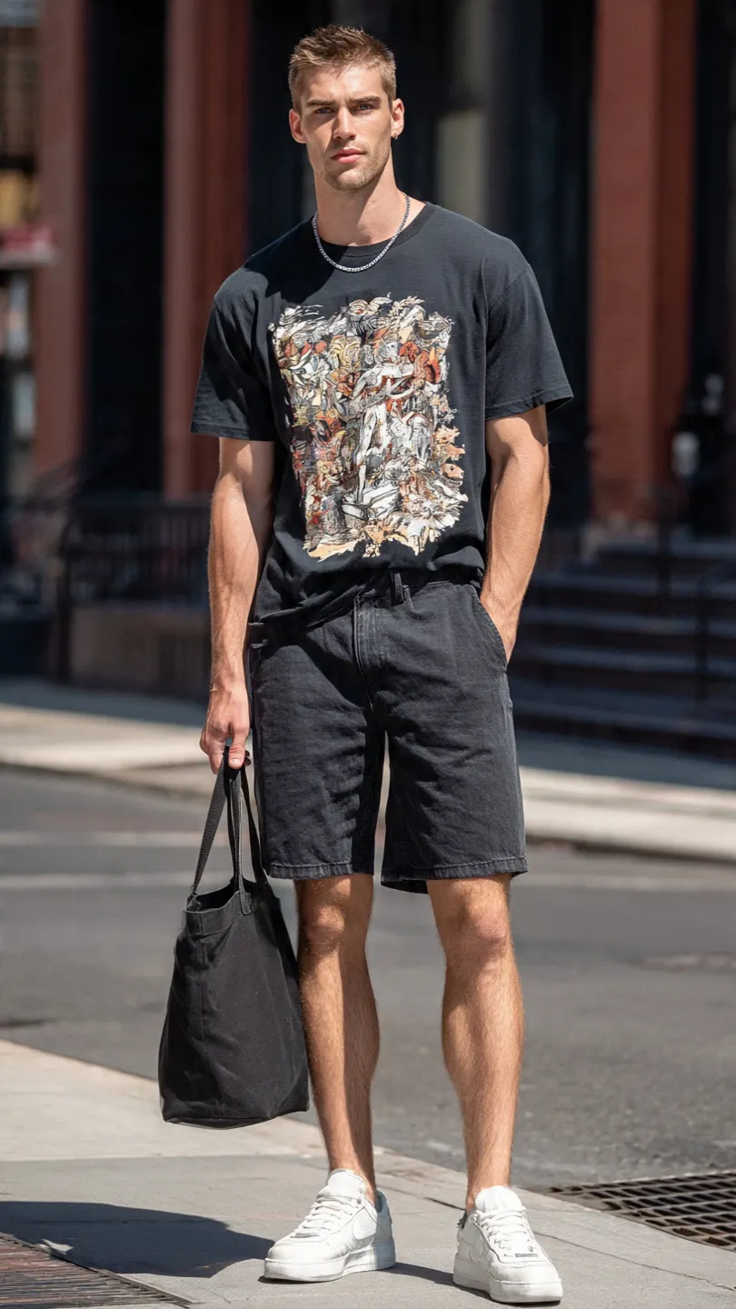 Men Summer Streetwear Ideas for an Effortlessly Cool Look 4 The Graphic Tee Done Right