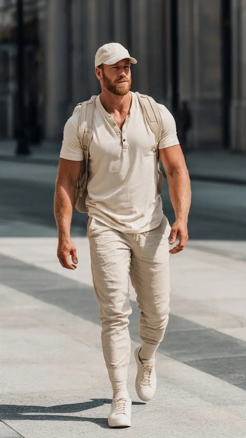 Summer Casual Outfits: 8 Easy Looks You'll Love 5 The Henley and Joggers Combo