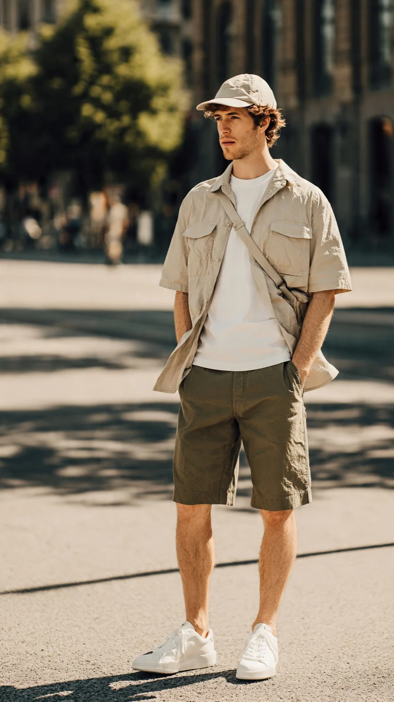 Men Summer Streetwear Ideas for an Effortlessly Cool Look 13 The Layered Light Layer