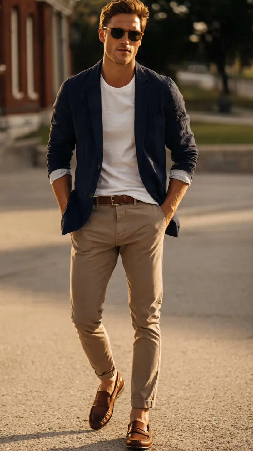 Men's Summer Linen: 12 Easy Looks That Always Work 10 The Linen Blazer and Tee Combo — Dressed Up, Barely Trying