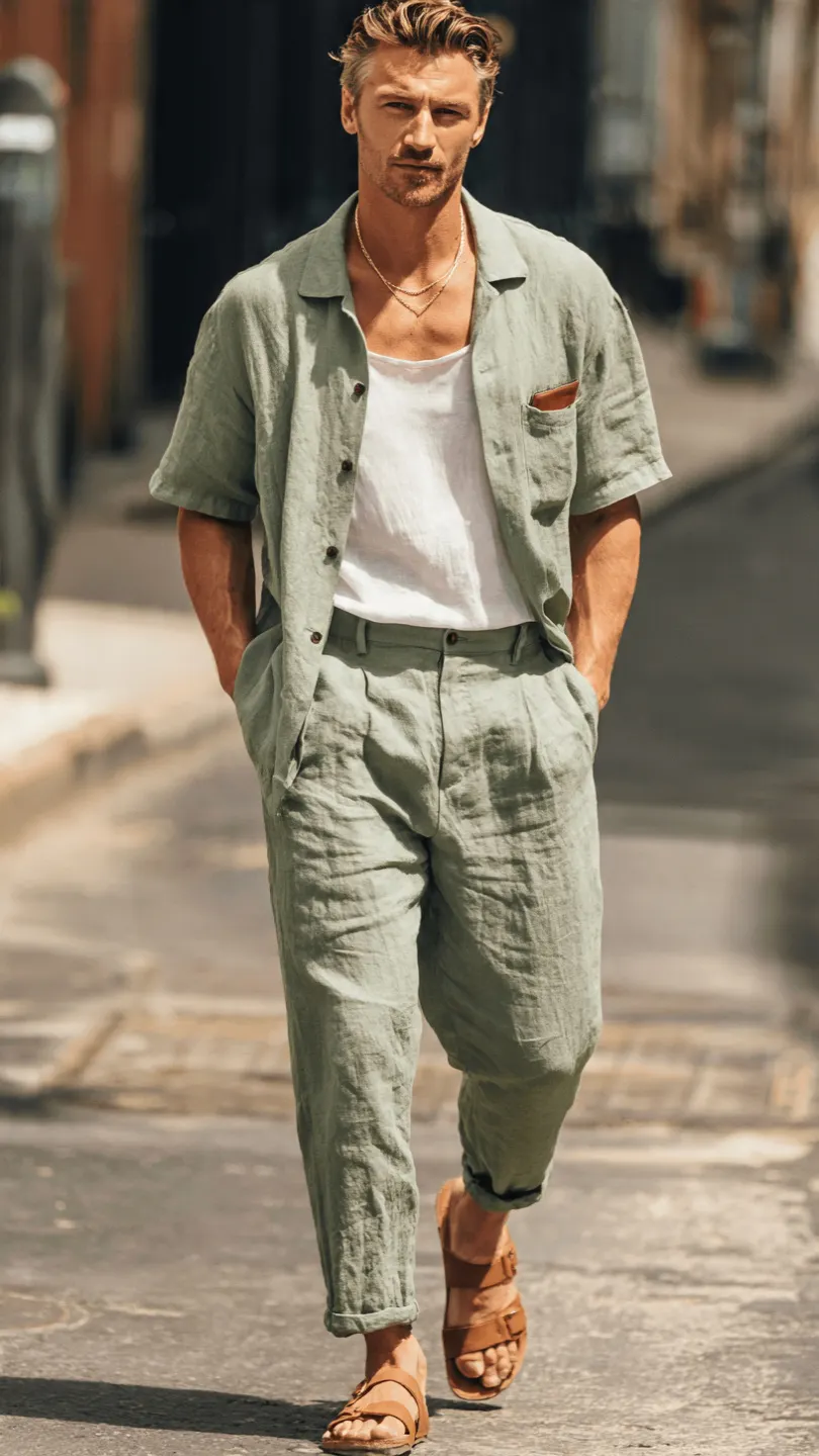 Men Summer Streetwear Ideas for an Effortlessly Cool Look 5 The Linen Set