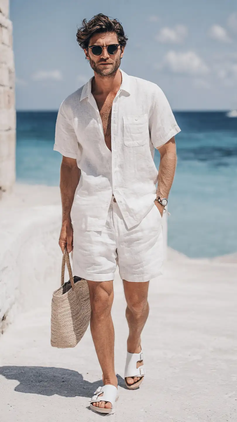 Vacation Outfits for Men for Every Travel Plan 3 The Linen Set — Effortless Without Trying