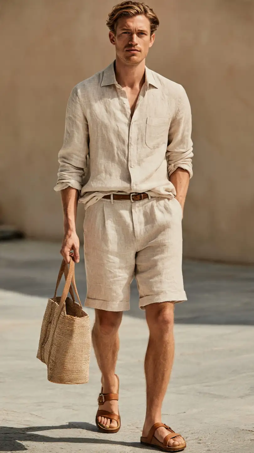 12 Quiet Luxury Men Summer Styles That Actually Look Expensive 9 The Linen Shorts Outfit