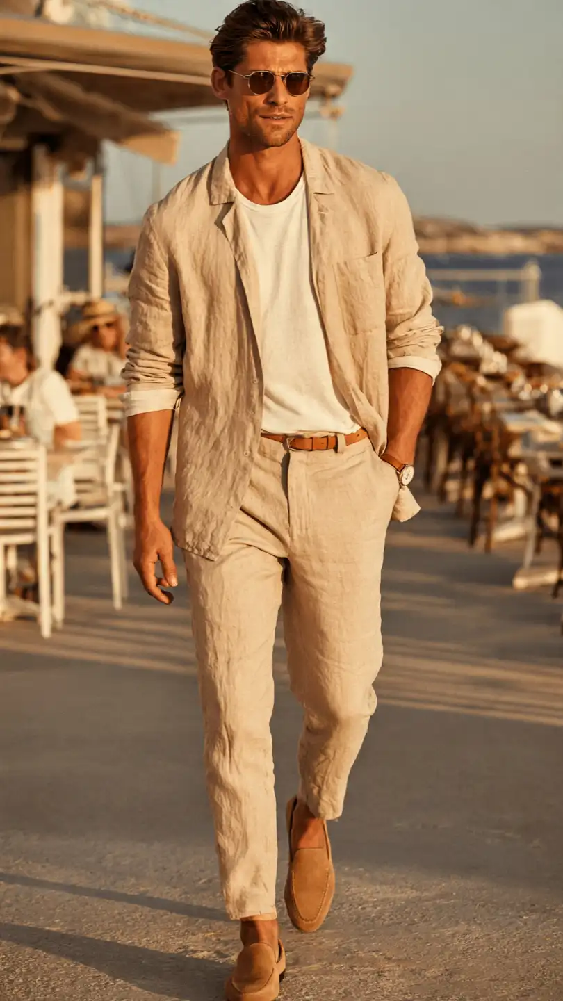 10 Men Summer Dinner Outfit Ideas for Every Occasion 3 The Linen Two-Piece